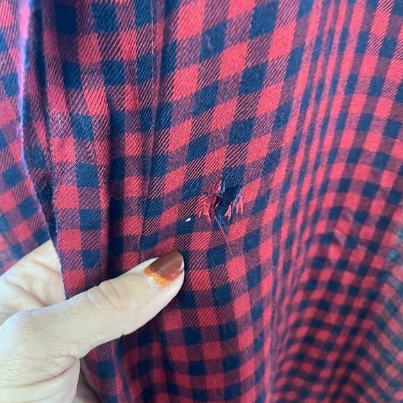 ZARA TRF Embroidered Boho Western Grunge Cowgirl Floral Duster Plaid Shirt Dress - Picture 6 of 10